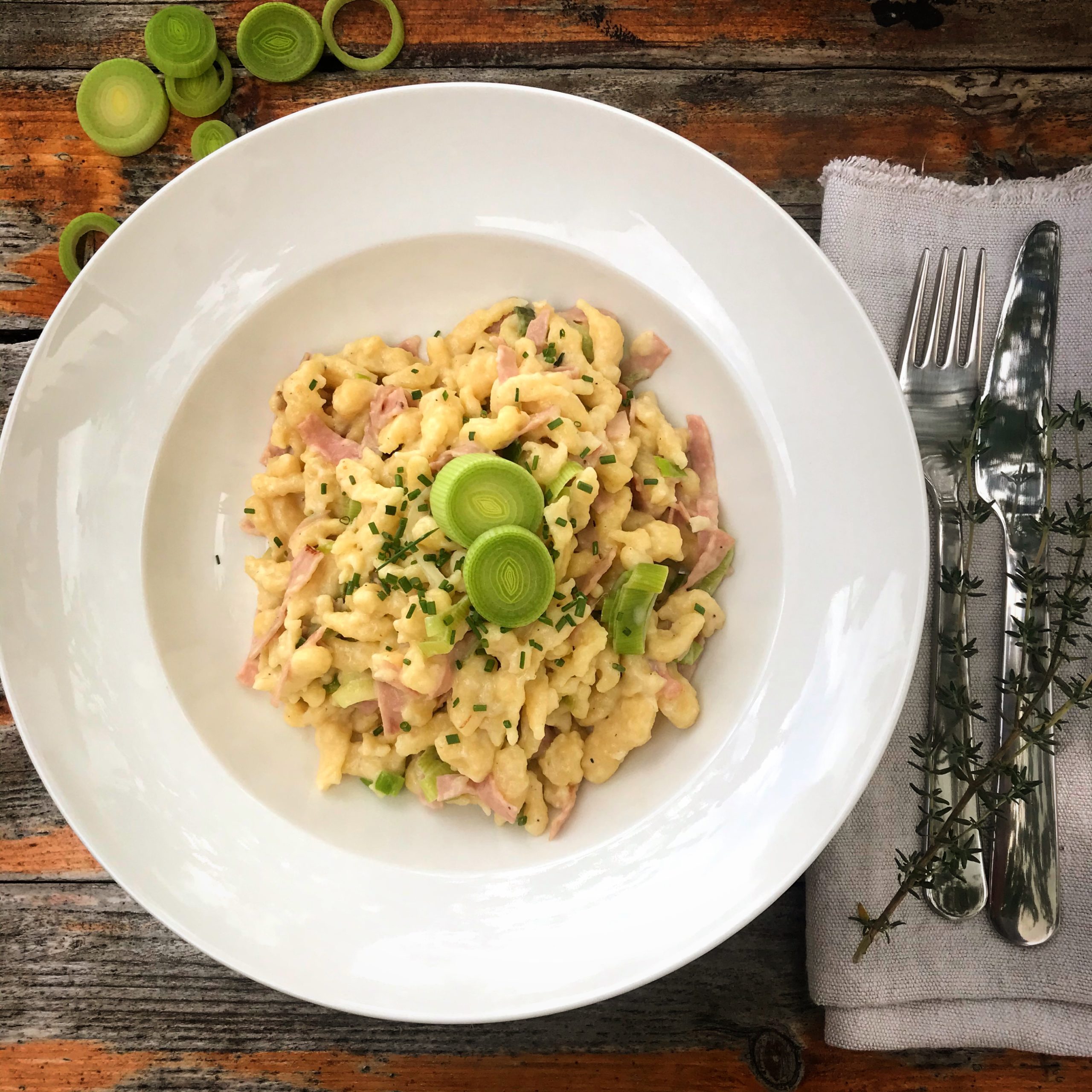 Schinken-Lauch-Spätzle Rezept - Veronikas Hofküche