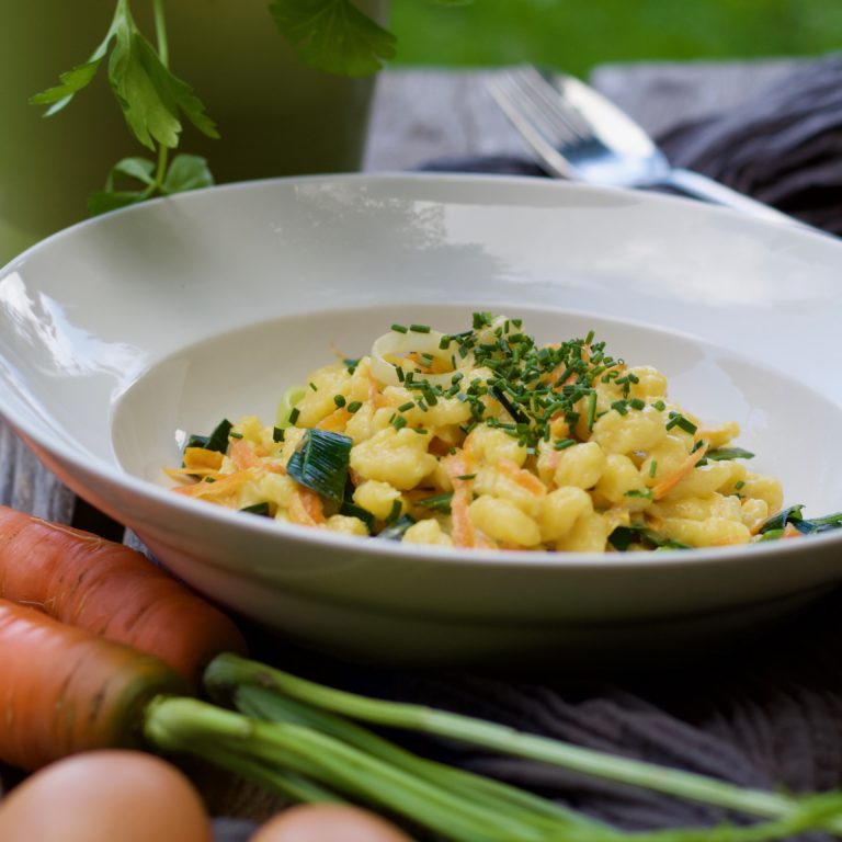 Lauch-Karotten-Spätzle