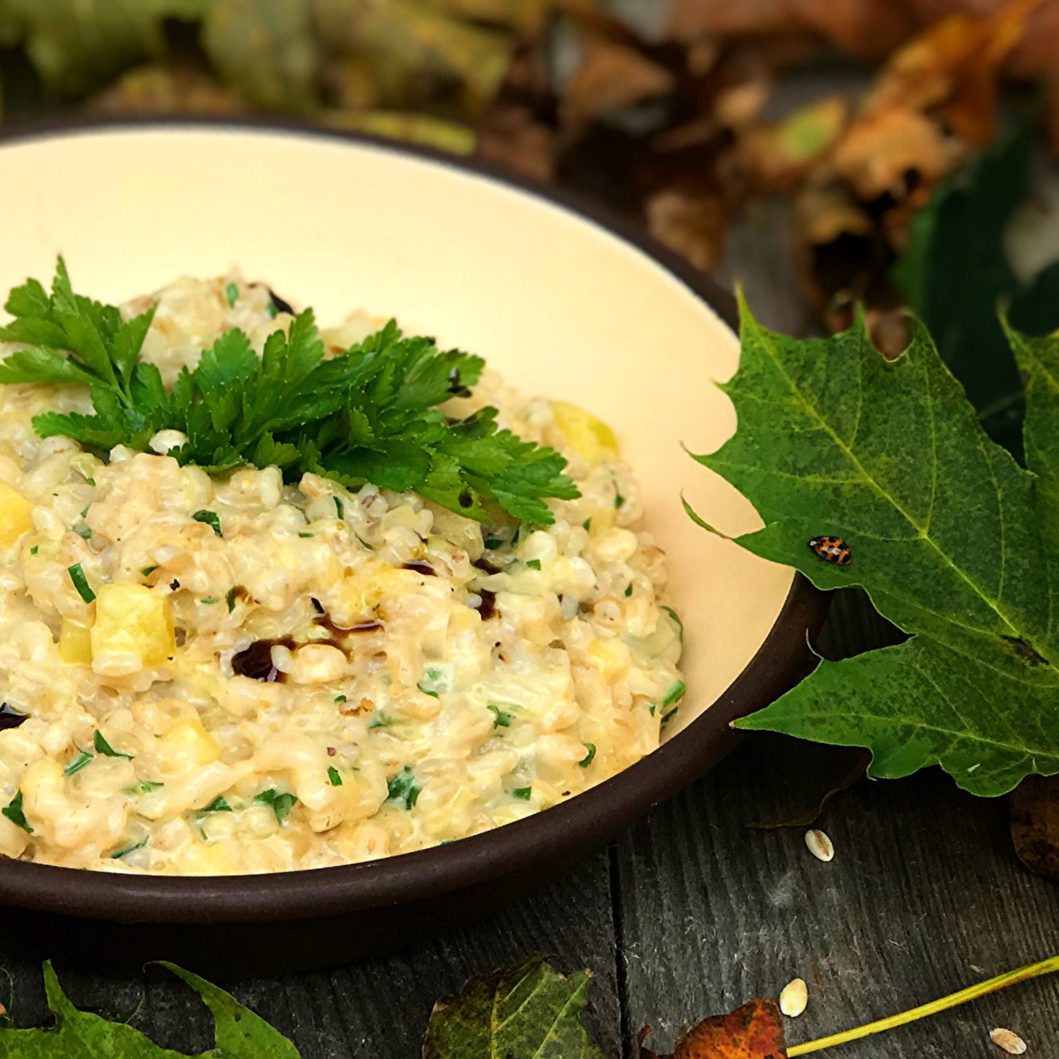 Rollgerste Risotto Erdäpfelgulasch mit Würstl Rezept - Veronikas Hofküche