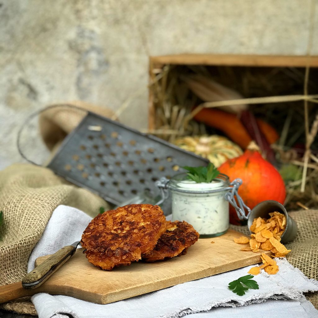 Zucchini- oder Kürbis-Knusperlaibchen Kürbis